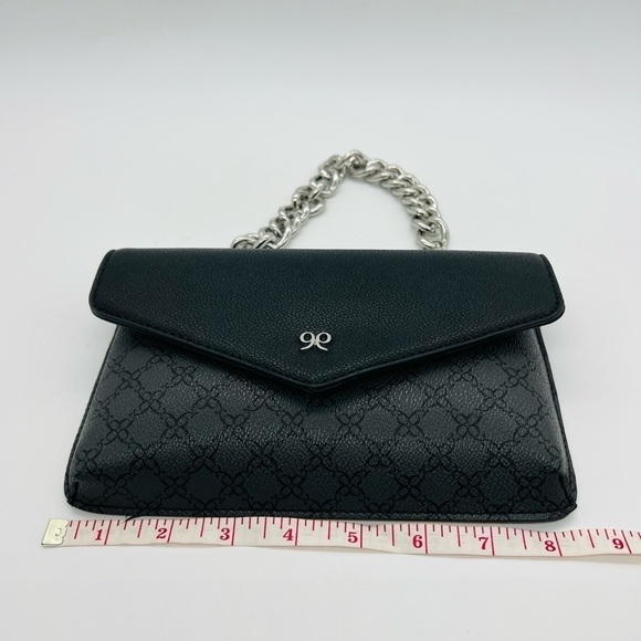 Womens black & gray small handbag with silver chain NWOT - Picture 5 of 10